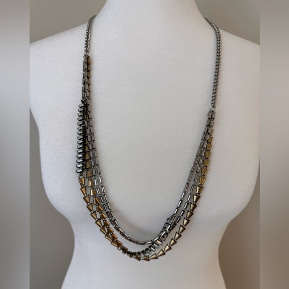 Stella & Dot SUTTON-Wear 5 Ways-Mixed Metal Statement Necklace - Picture 5 of 7